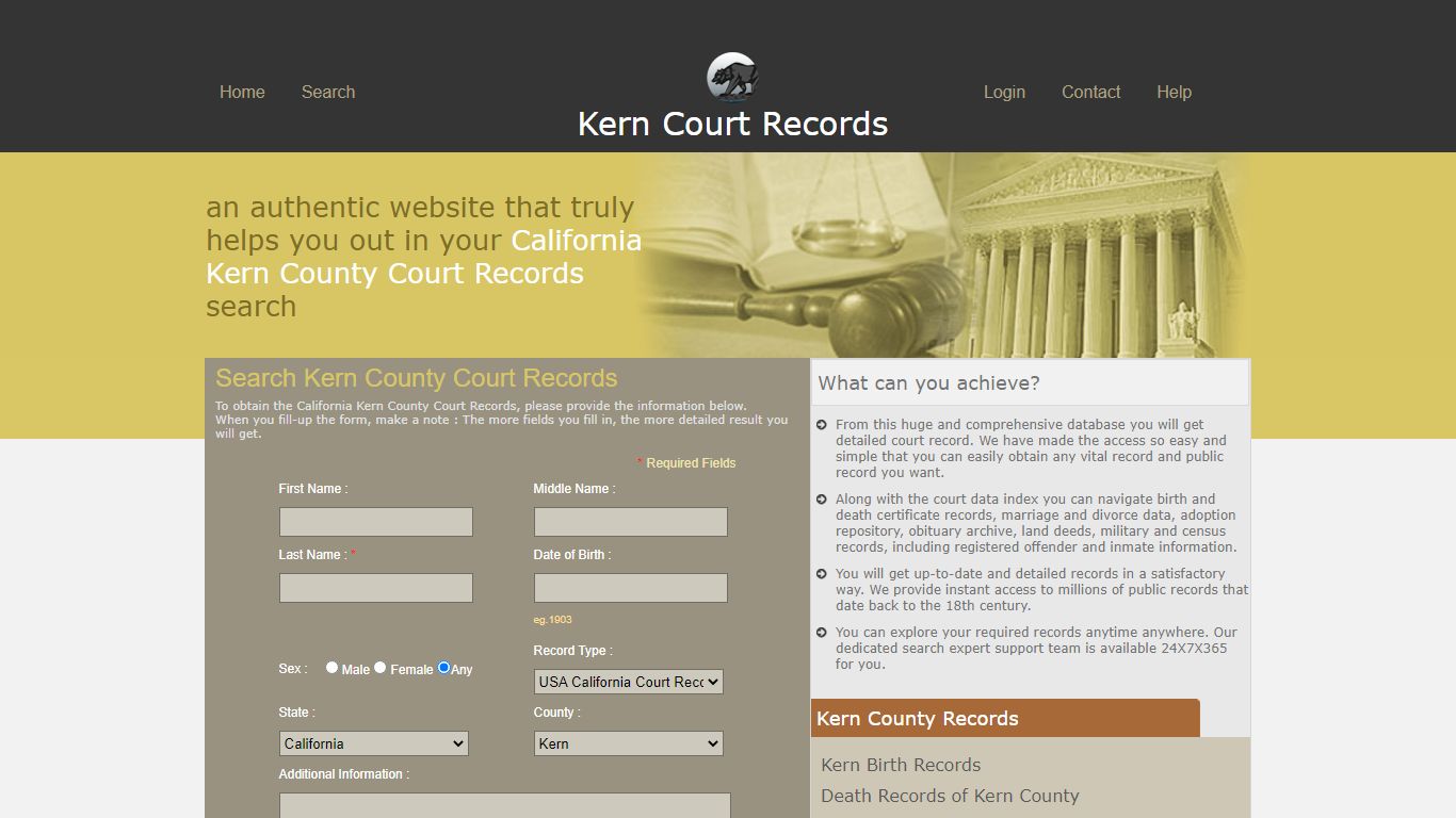 Public Records of Kern County. California State Court Records